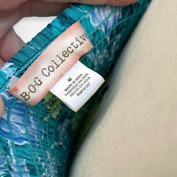 NWT B•O•G Collective Blue Floral Strap Mini Dress Padded Chest Bra (M) $98 - Picture 10 of 12